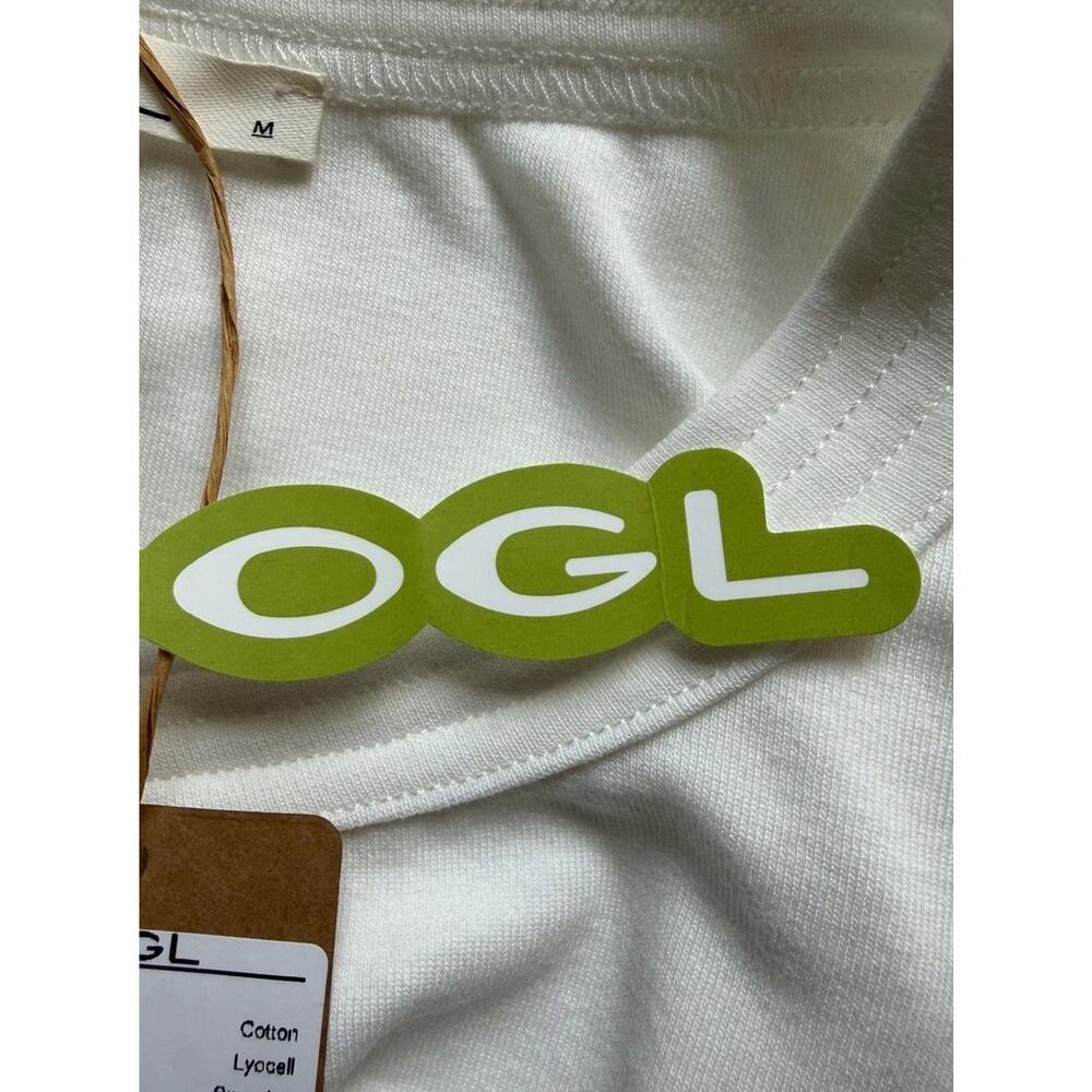 OGL White Sleeveless Crew Neck Muscle Tank Top Lyocell Blend NWT Medium - Picture 11 of 16